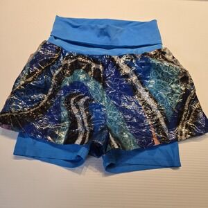 Emilio Pucci 9EWU10 9E773 Printed Metallic‎ Lace Overlay Shorts IT40/US6